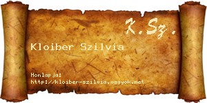 Kloiber Szilvia névjegykártya